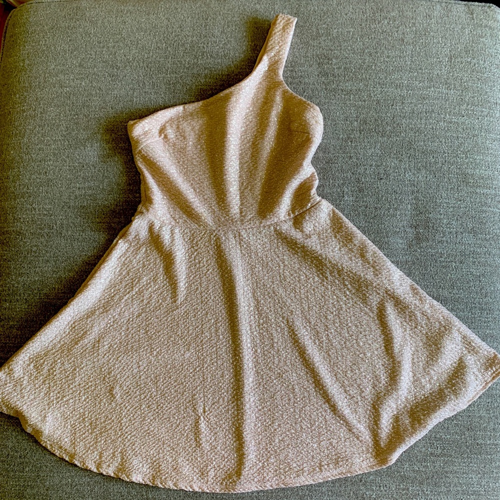 Charlotte Russe blush beige sparkly one shoulder dress size medium